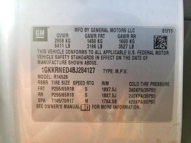 Photo 10 from auction – 2011 GMC ACADIA SLE with VIN 1GKKRNED4BJ284127