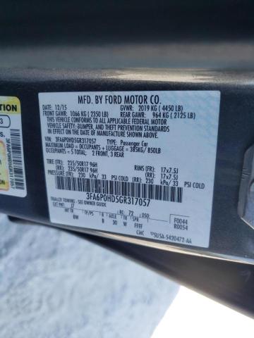 Photo 10 from auction – 2016 FORD FUSION SE with VIN 3FA6P0HD5GR317057