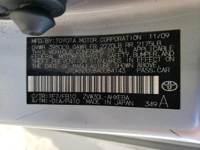Photo 10 from auction – 2010 TOYOTA PRIUS with VIN JTDKN3DU8A0084143
