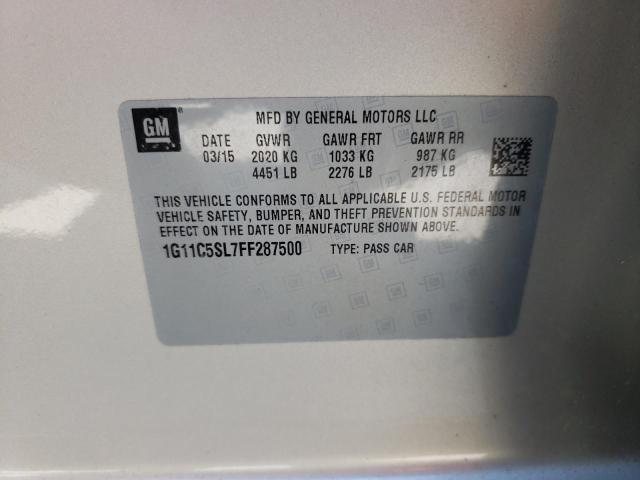 Photo 10 from auction – 2015 CHEVROLET MALIBU 1LT with VIN 1G11C5SL7FF287500