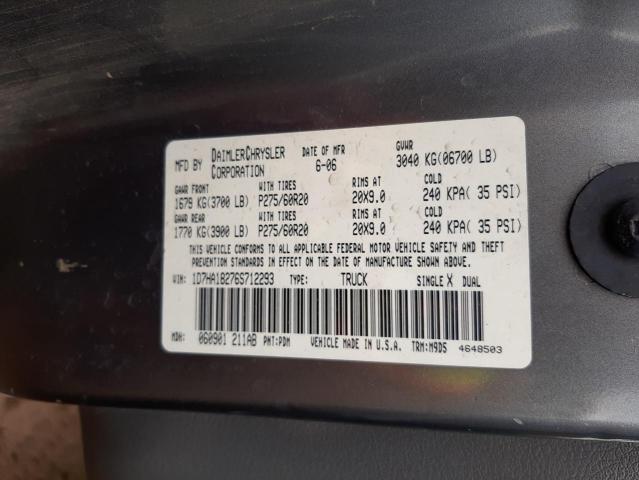 Photo 10 from auction – 2006 DODGE RAM 1500 S with VIN 1D7HA18276S712293