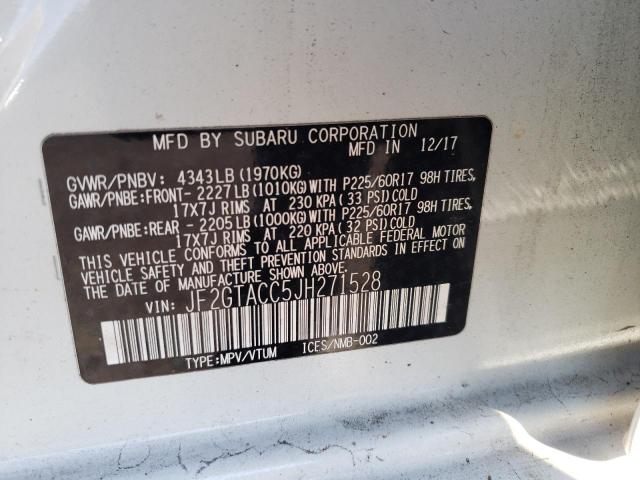 Photo 10 from auction – 2018 SUBARU CROSSTREK with VIN JF2GTACC5JH271528