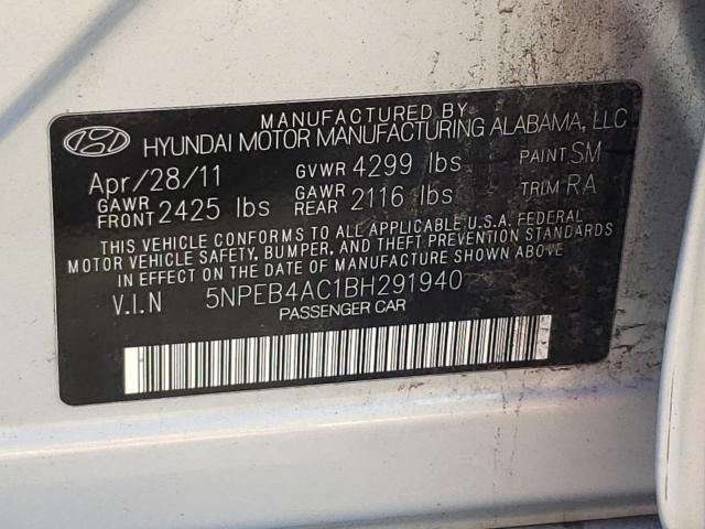 Photo 10 from auction – 2011 HYUNDAI SONATA GLS with VIN 5NPEB4AC1BH291940