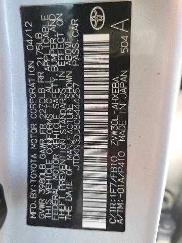 Photo 10 from auction – 2012 TOYOTA PRIUS with VIN JTDKN3DU8C5444257