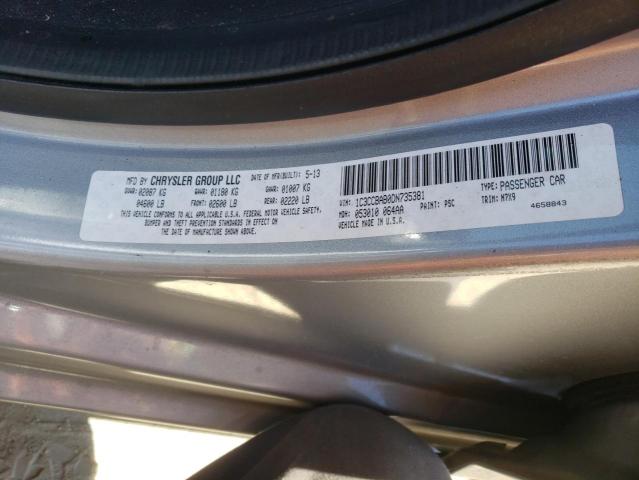Photo 10 from auction – 2013 CHRYSLER 200 LX with VIN 1C3CCBAB0DN735381