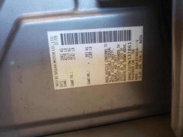 Photo 10 from auction – 2009 NISSAN ALTIMA 2.5 with VIN 1N4AL21E79N537861