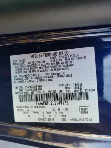 Photo 10 from auction – 2020 FORD MUSTANG with VIN 1FA6P8TH2L5149173