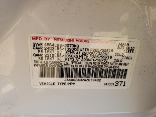 Photo 10 from auction – 2010 MITSUBISHI OUTLANDER with VIN JA4AS3AW2AZ019482
