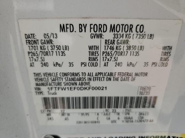 Photo 10 from auction – 2013 FORD F150 SUPER with VIN 1FTFW1EF0DKF00021