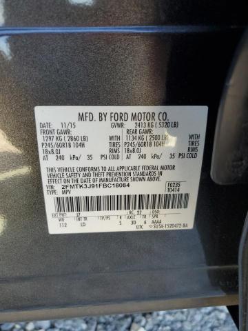 Photo 10 from auction – 2015 FORD EDGE SEL with VIN 2FMTK3J91FBC18084