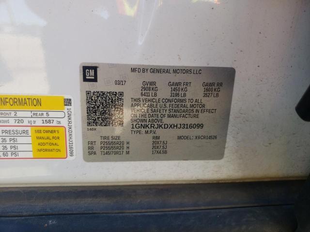 Photo 10 from auction – 2017 CHEVROLET TRAVERSE P with VIN 1GNKRJKDXHJ316099