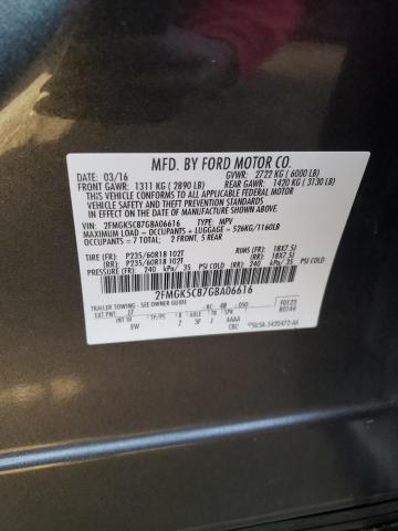 Photo 10 from auction – 2016 FORD FLEX SEL with VIN 2FMGK5C87GBA06616