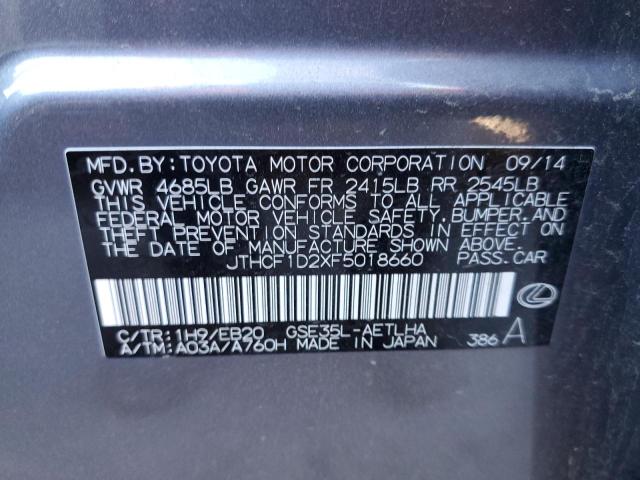 Photo 10 from auction – 2015 LEXUS IS 250 with VIN JTHCF1D2XF5018660
