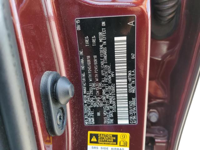 Photo 10 from auction – 2015 TOYOTA HIGHLANDER with VIN 5TDZKRFH7FS108852