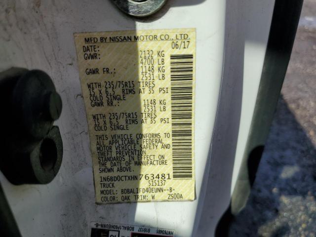 Photo 10 from auction – 2017 NISSAN FRONTIER S with VIN 1N6BD0CTXHN763481