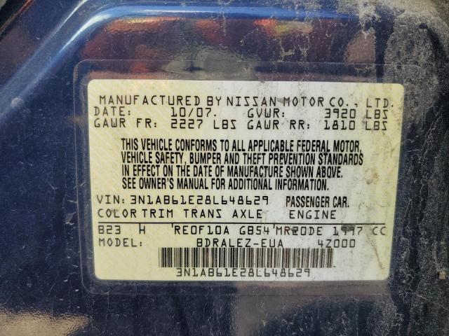 Photo 10 from auction – 2008 NISSAN SENTRA 2.0 with VIN 3N1AB61E28L648629