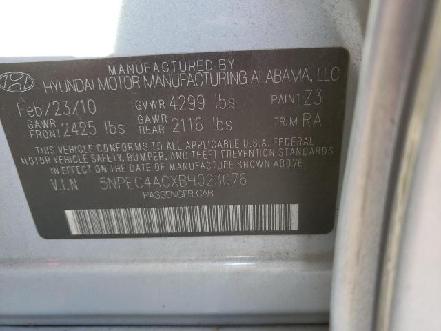 Photo 10 from auction – 2011 HYUNDAI SONATA SE with VIN 5NPEC4ACXBH023076