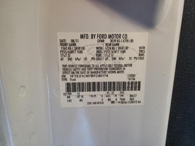Photo 10 from auction – 2011 FORD F150 SUPER with VIN 1FTEX1CM7BFC60174