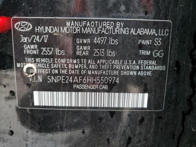Photo 10 from auction – 2017 HYUNDAI SONATA SE with VIN 5NPE24AF6HH550974