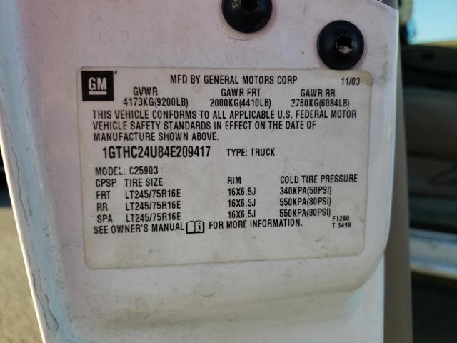 Photo 10 from auction – 2004 GMC SIERRA C25 with VIN 1GTHC24U84E209417