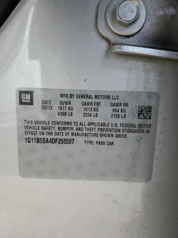 Photo 10 from auction – 2013 CHEVROLET MALIBU LS with VIN 1G11B5SA4DF258597