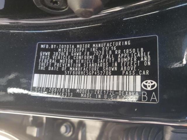 Photo 10 from auction – 2016 TOYOTA COROLLA L with VIN 5YFBURHE5GP452706