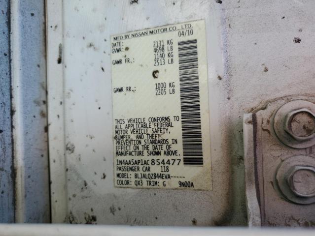 Photo 10 from auction – 2010 NISSAN MAXIMA S with VIN 1N4AA5AP1AC854477