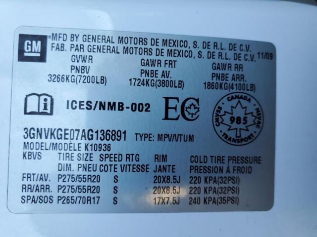 Photo 10 from auction – 2010 CHEVROLET AVALANCHE with VIN 3GNVKGE07AG136891
