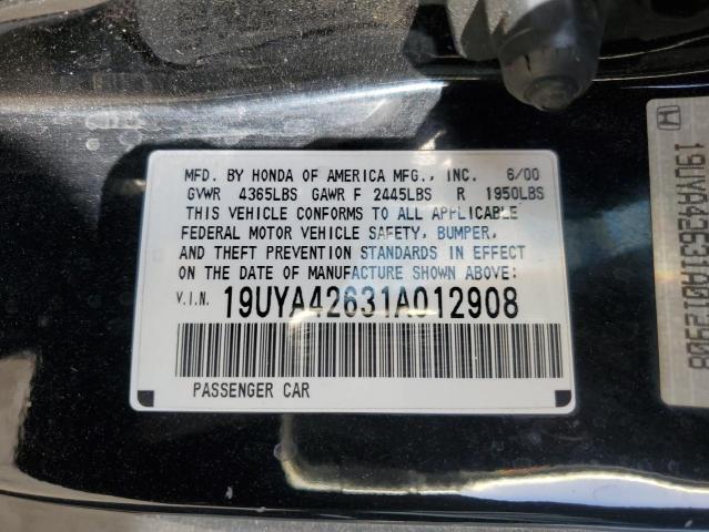 Photo 10 from auction – 2001 ACURA 3.2CL TYPE with VIN 19UYA42631A012908