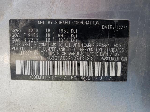 Photo 10 from auction – 2022 SUBARU IMPREZA PR with VIN 4S3GTAD69N3713933