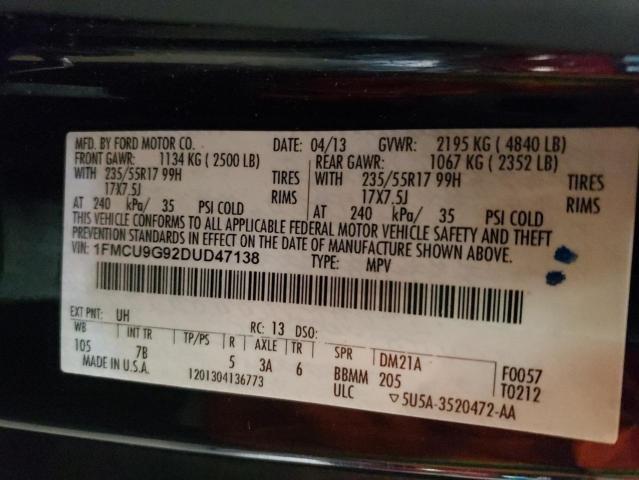 Photo 10 from auction – 2013 FORD ESCAPE SE with VIN 1FMCU9G92DUD47138