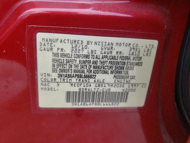 Photo 10 from auction – 2011 NISSAN SENTRA 2.0 with VIN 3N1AB6AP8BL666822