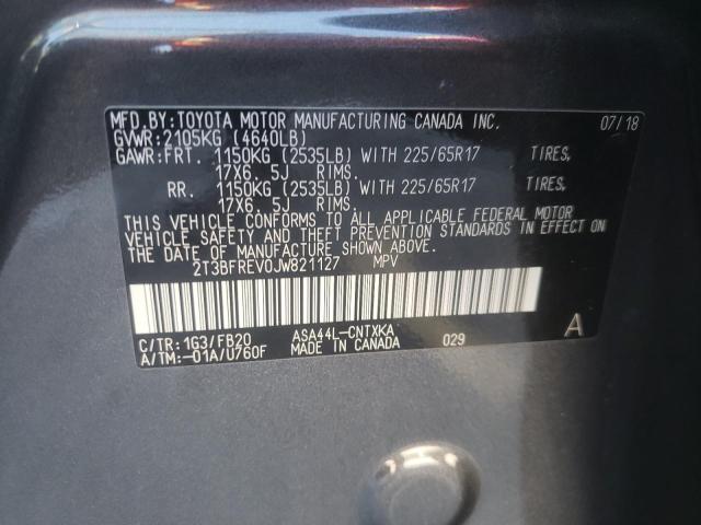 Photo 10 from auction – 2018 TOYOTA RAV4 LE with VIN 2T3BFREV0JW821127