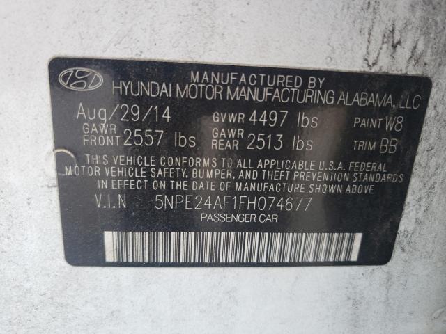 Photo 10 from auction – 2015 HYUNDAI SONATA SE with VIN 5NPE24AF1FH074677