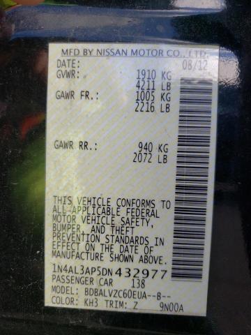 Photo 10 from auction – 2013 NISSAN ALTIMA 2.5 with VIN 1N4AL3AP5DN432977