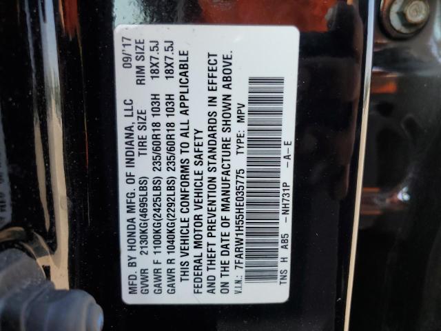 Photo 10 from auction – 2017 HONDA CR-V EX with VIN 7FARW1H55HE035775