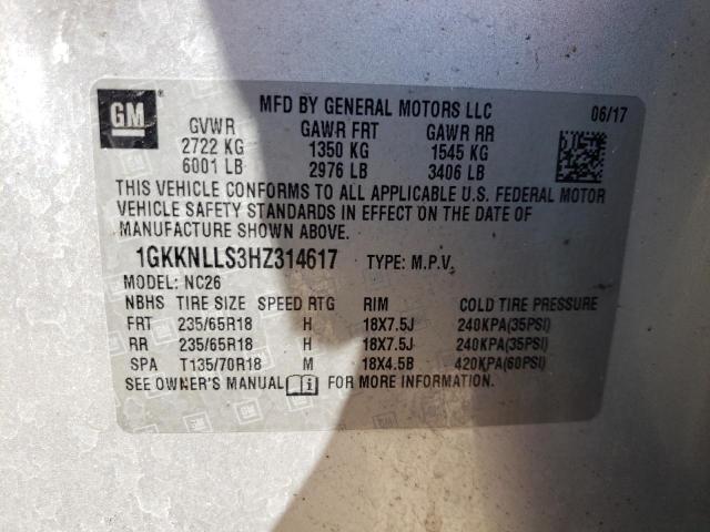 Photo 10 from auction – 2017 GMC ACADIA SLE with VIN 1GKKNLLS3HZ314617