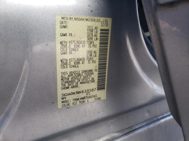 Photo 10 from auction – 2011 NISSAN ARMADA SV with VIN 5N1AA0NC8BN610587