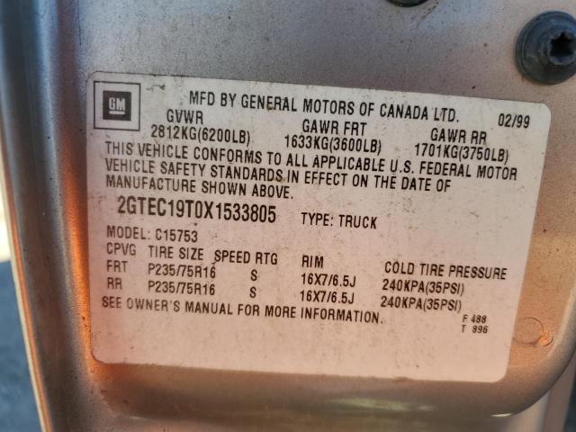 Photo 10 from auction – 1999 GMC NEW SIERRA with VIN 2GTEC19T0X1533805