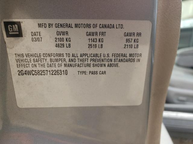 Photo 10 from auction – 2007 BUICK LACROSSE C with VIN 2G4WC582571226310