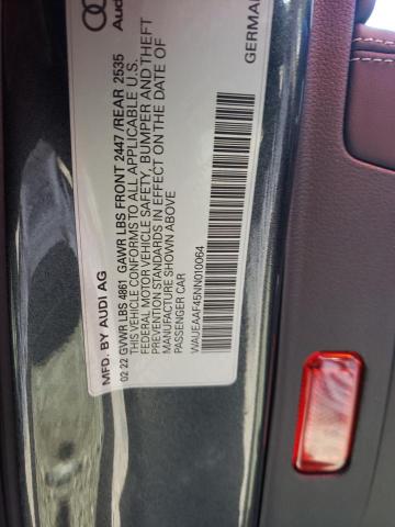 Zdjęcie 10 z aukcji – 2022 AUDI A4 PREMIUM z VIN WAUEAAF45NN010064
