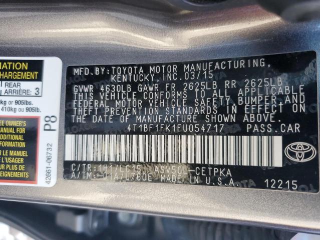 Photo 10 from auction – 2015 TOYOTA CAMRY LE with VIN 4T1BF1FK1FU054717