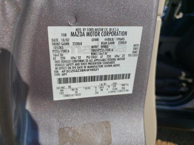 Photo 10 from auction – 2008 MAZDA TRIBUTE I with VIN 4F2CZ02Z38KM18521