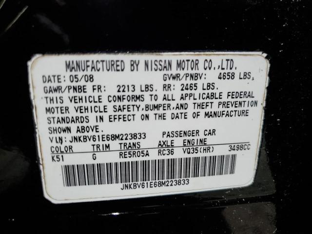 Photo 10 from auction – 2008 INFINITI G35 with VIN JNKBV61E68M223833