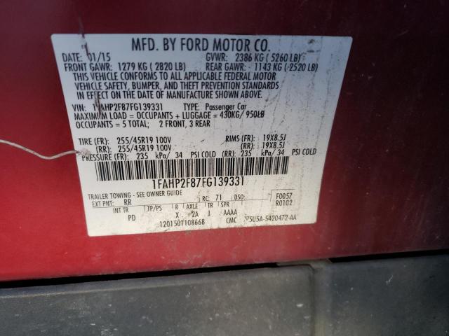 Photo 10 from auction – 2015 FORD TAURUS LIM with VIN 1FAHP2F87FG139331