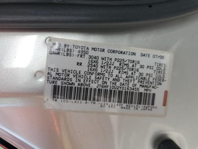 Photo 10 from auction – 2000 LEXUS RX 300 with VIN JT6HF10U2Y0163455