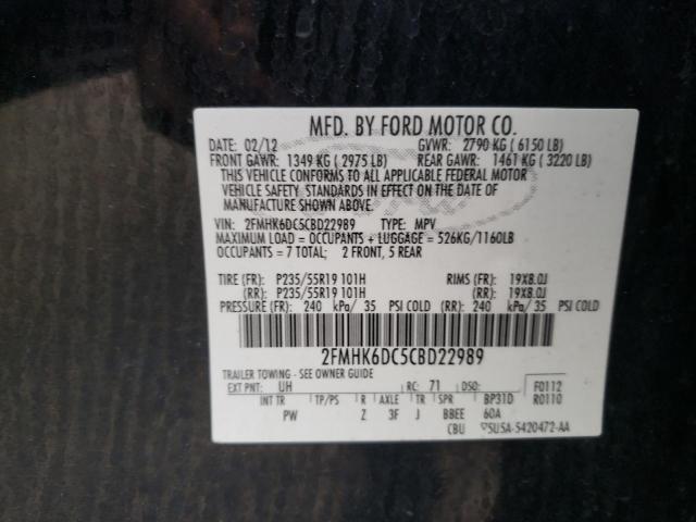 Photo 10 from auction – 2012 FORD FLEX LIMIT with VIN 2FMHK6DC5CBD22989