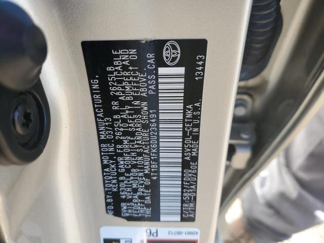 Photo 10 from auction – 2013 TOYOTA CAMRY L with VIN 4T1BF1FK6DU236491