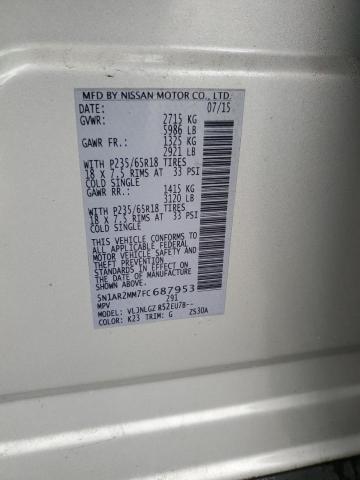 Photo 10 from auction – 2015 NISSAN PATHFINDER with VIN 5N1AR2MM7FC687953