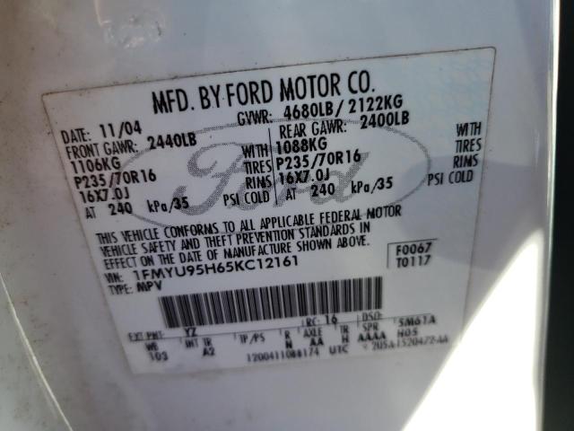 Photo 10 from auction – 2005 FORD ESCAPE with VIN 1FMYU95H65KC12161